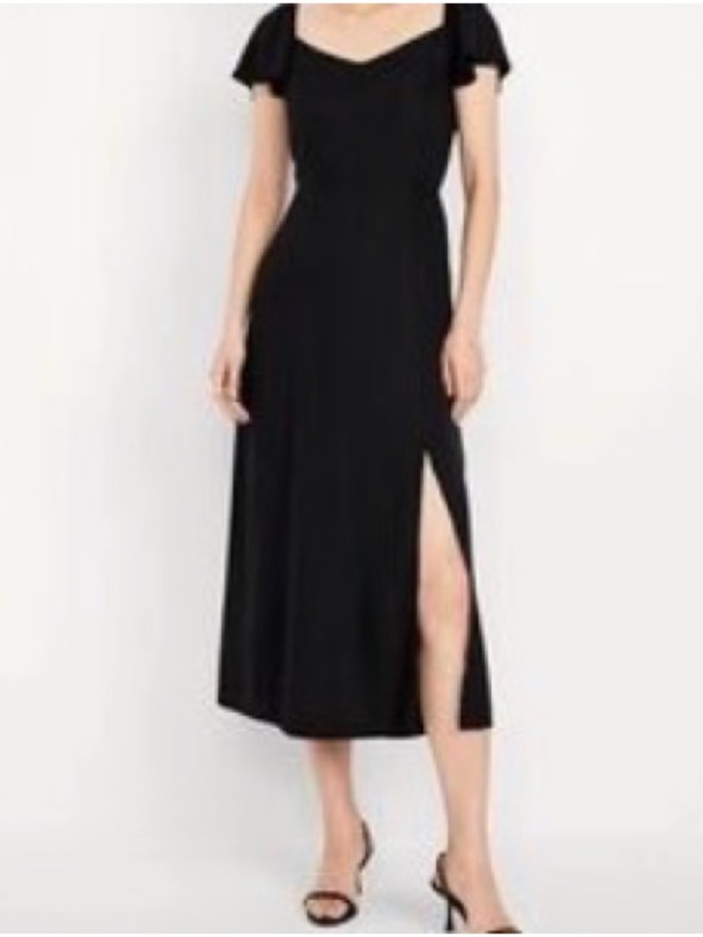 Old Navy Black Flutter-Sleeve Midi Dress